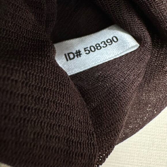 Vintage Y2K 90s Style NY&Co Ruched Mesh Top Brown Medallion Pattern Women's XL - Picture 8 of 14